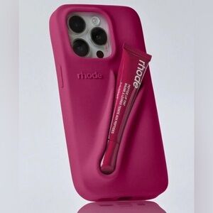RHODE Raspberry Jelly Peptide Lip Holder iPhone Silicone Cellphone Case Accessor